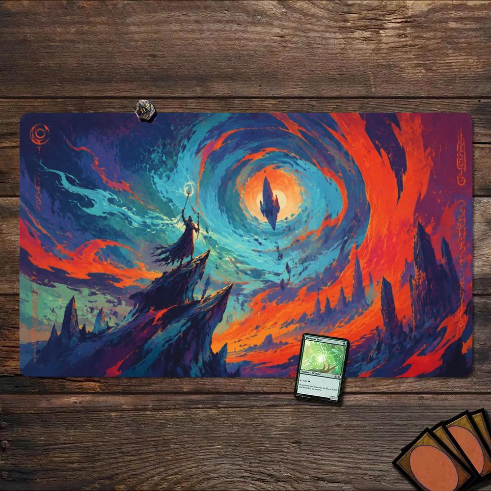 Play Mat Neoprene - Fantasy Cosmic Vortex Mage Frog Sorcerer