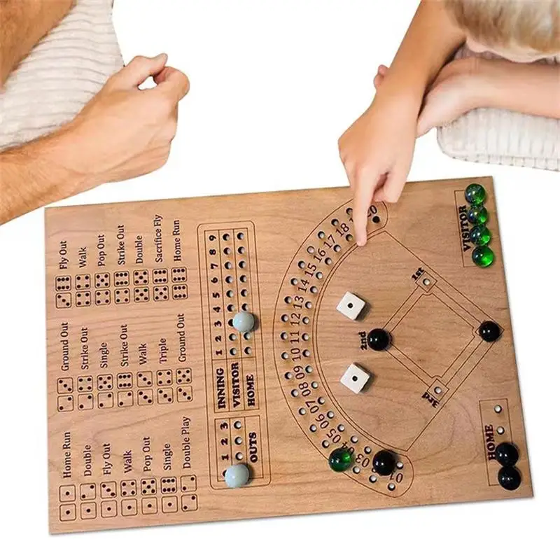 Board Game Cafe - Baseball Dice Board Game Wooden Dice