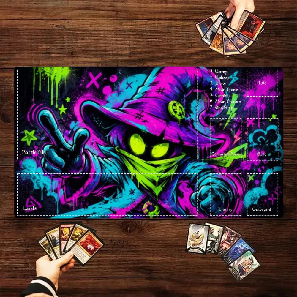 Play Mat Neoprene - Neon Splash Graffiti Punk Wizard Large
