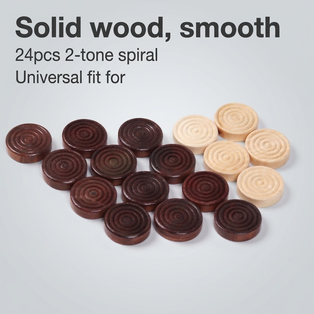 24 Pcs/Set Wooden Round Checke - Board Game Zenith recension och pris