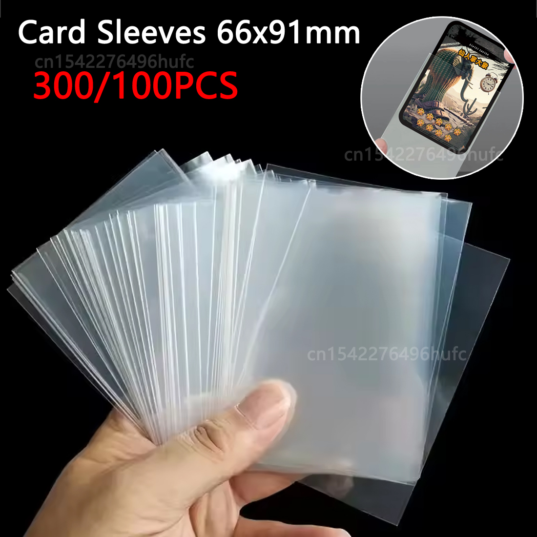300/100Pcs 66*91mm Card Sleeve - Card Sleeves Protector recension och pris