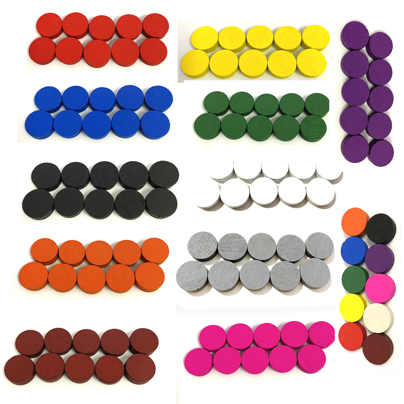 50pieces 15*5MM 11 Colors Wood - Game Token Counter recension och pris
