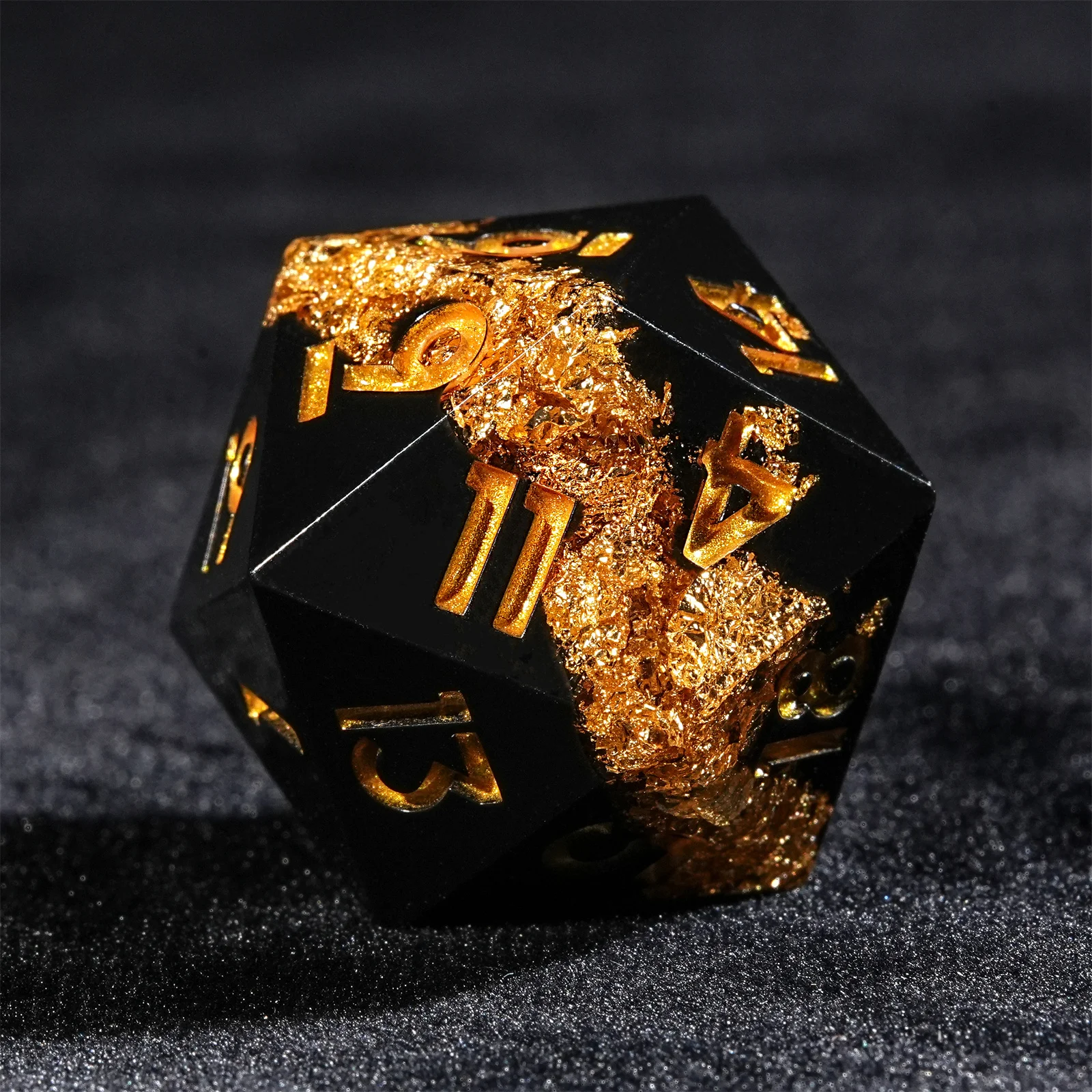 7pcs DND Dice Resin Black Gold - Board Game Dungeons And Dragons recension och pris