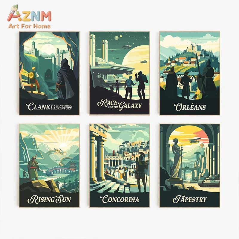 AZNM Retro Board Game Art Canv - Board Game Zombicide recension och pris