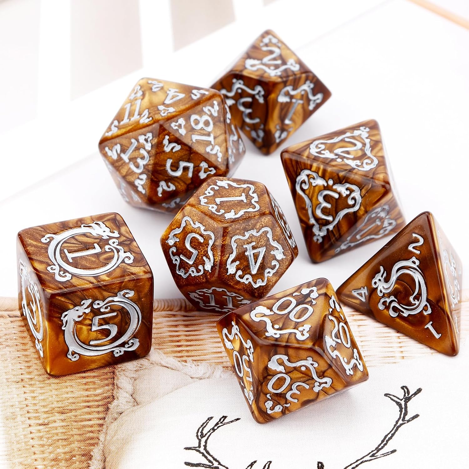 7Pcs Set DND Dice Dragon Patte - Board Game Dungeons And Dragons recension och pris