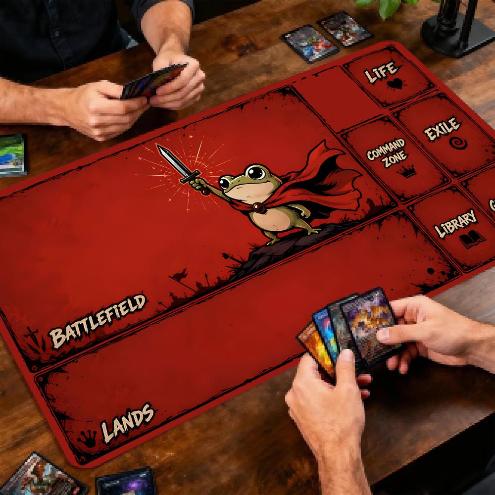Red Cape Sword Frog  MTG&TCG T - Play Mat Neoprene recension och pris