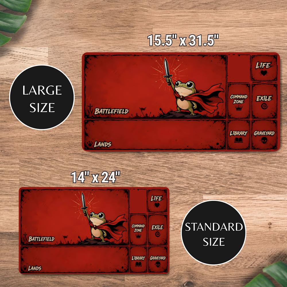 Red Cape Sword Frog  MTG&TCG T - Play Mat Neoprene recension och pris