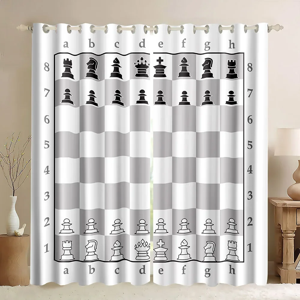 Chessboard  Window Curtains In - Board Game Cafe recension och pris