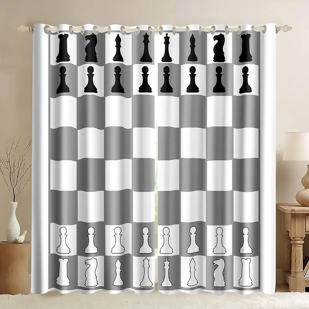 Chessboard  Window Curtains In - Board Game Cafe recension och pris