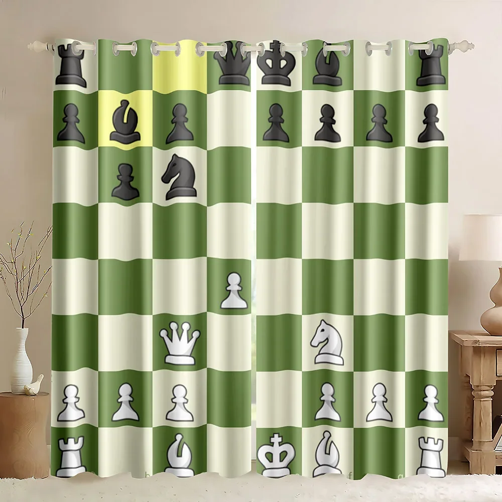 Chessboard  Window Curtains In - Board Game Cafe recension och pris