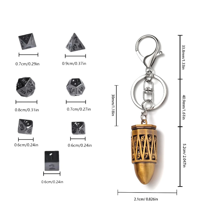 Portable Key Chain,Mini 6mm Me - Board Game Dungeons And Dragons recension och pris