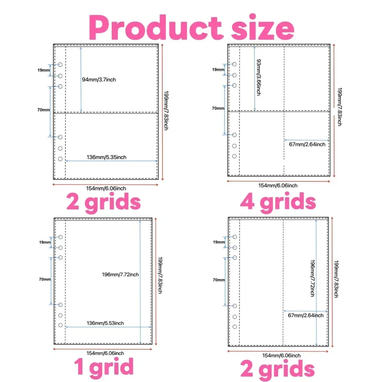 1-4 Grid Transparent Photocard - Card Sleeves Protector recension och pris